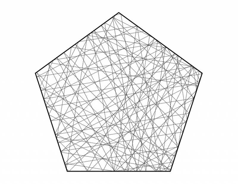 Trajectory on a pentagonal table